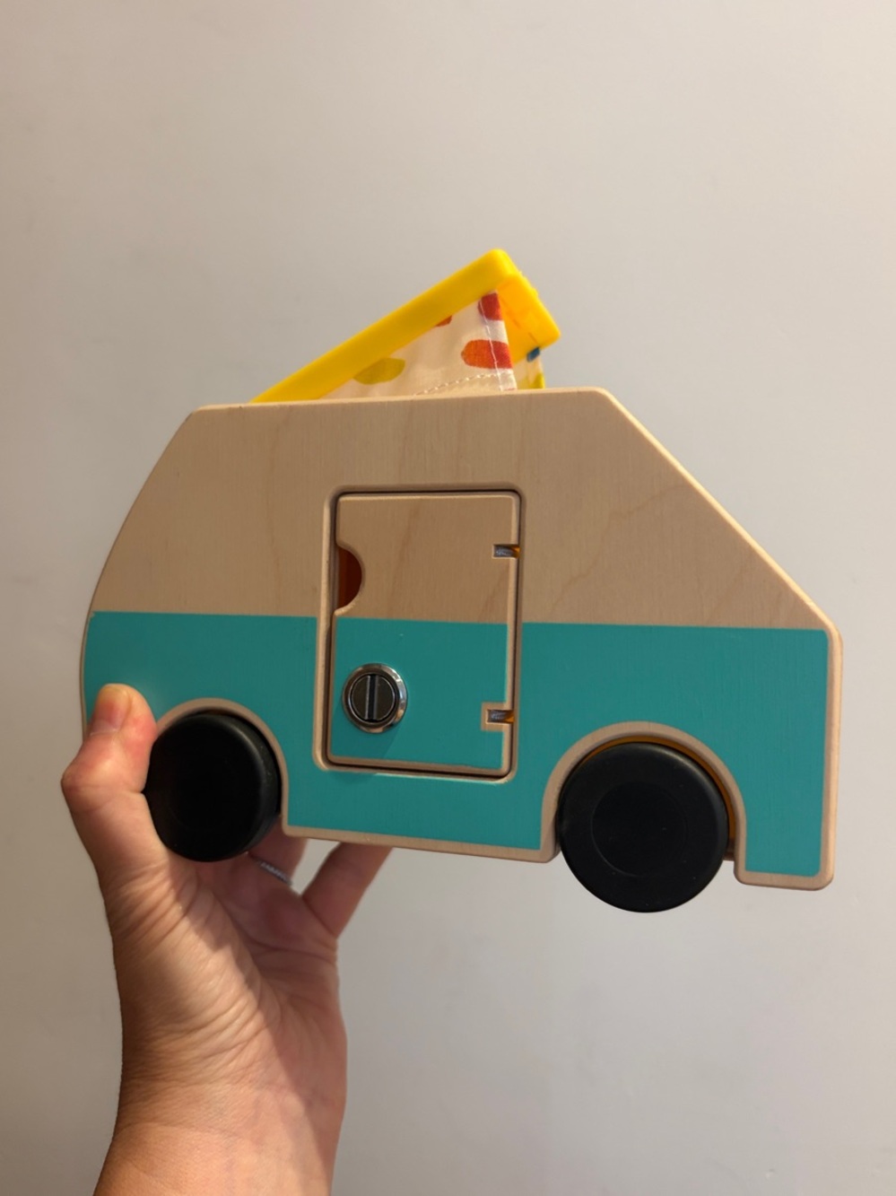 Lovevery Wooden Toy Camper Van - Teal and Natural